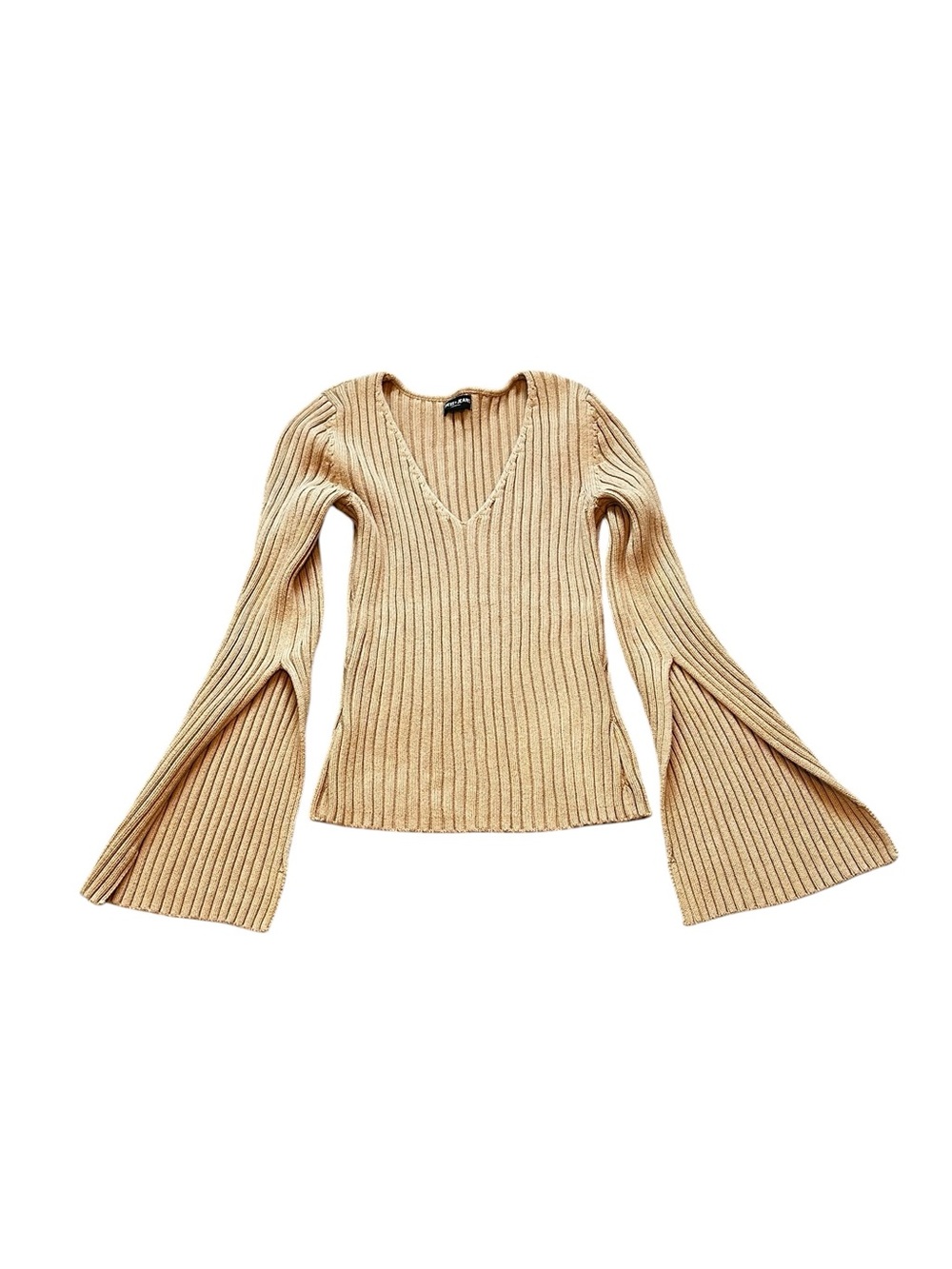 Guess Vintage Y2K V Neck Sweater Dramatic Flare Sleeves Boho Hippie Casual